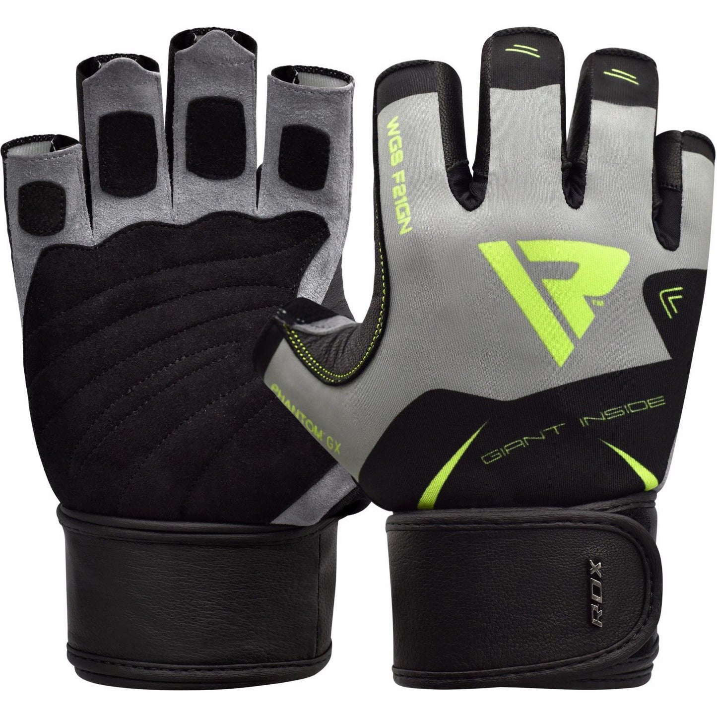 RDX F21 Gym Gloves with Wrist Strap Green