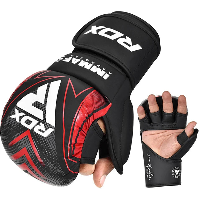 RDX GRAPPLING GLOVES SHOOTER IMMAF Red