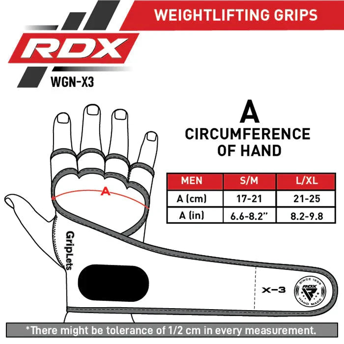RDX X3 Weightlifting Grips White