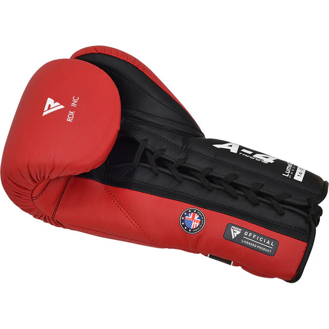 RDX APEX A4 Lace up Training/Sparring Boxing Gloves Red