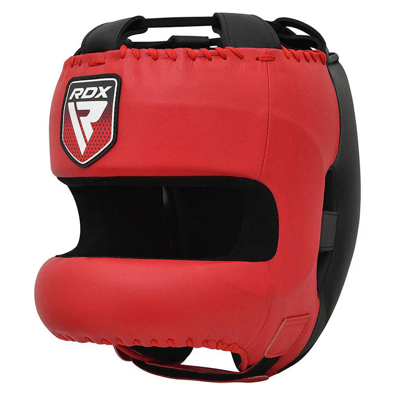 RDX APEX Boxing Head Gear With Nose Protection Bar Red