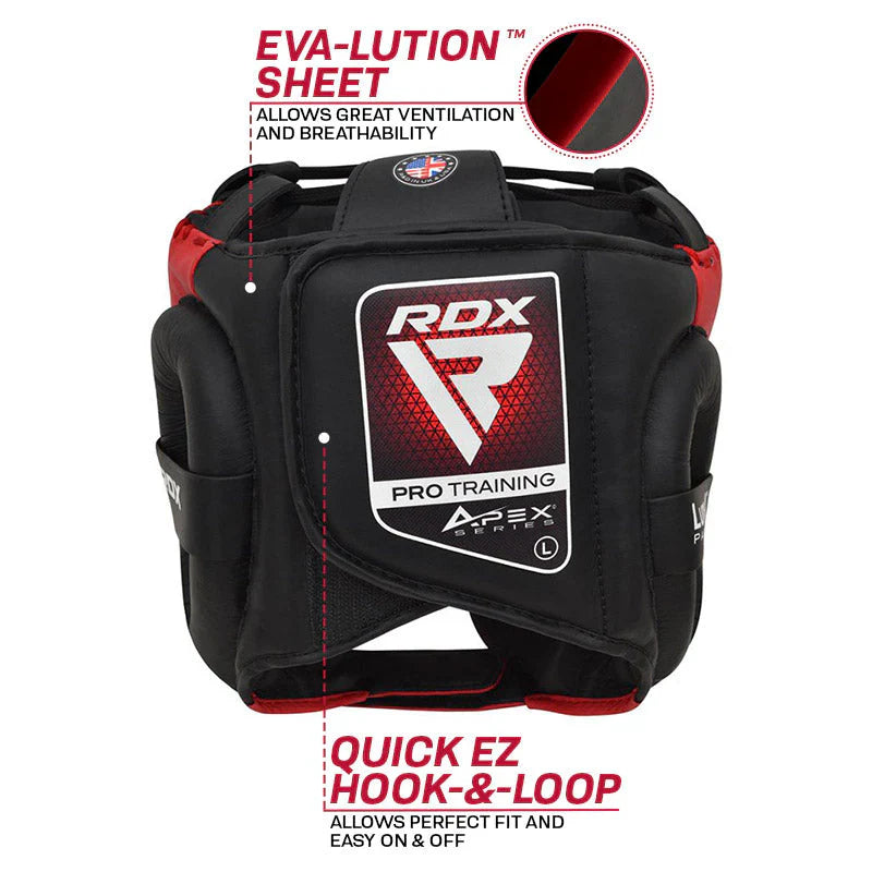 RDX APEX Boxing Head Gear With Nose Protection Bar Red
