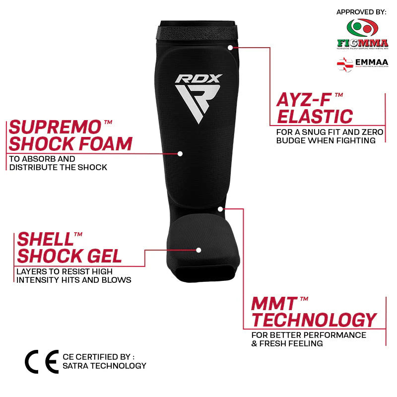 RDX SI Red Hosiery Shin Instep Guards