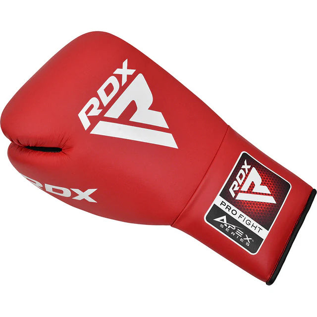 RDX APEX A2 Competition/Fight Lace Up Boxing Gloves Red