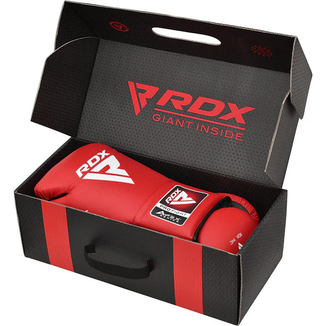 RDX APEX A2 Competition/Fight Lace Up Boxing Gloves Red