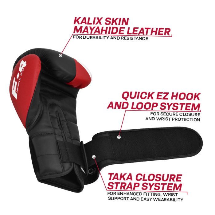 RDX F4 Boxing Sparring Gloves Hook & Loop White/Black