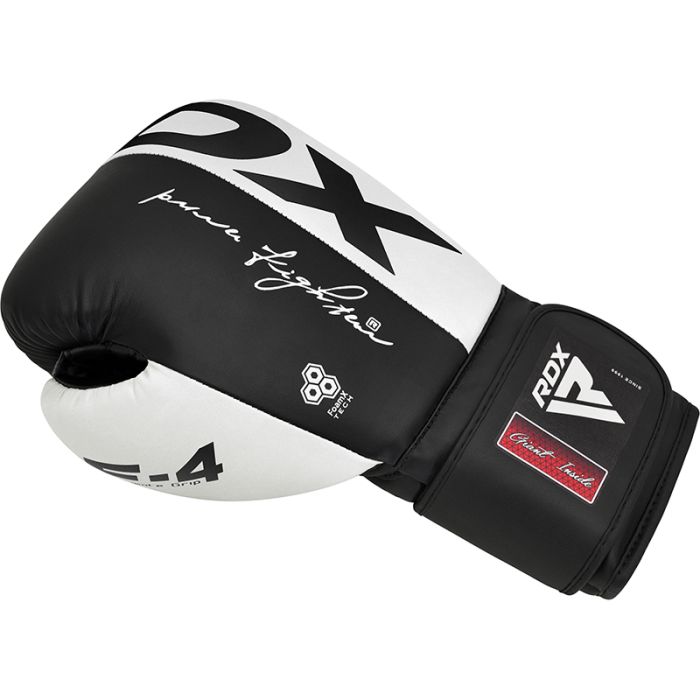 RDX F4 Boxing Sparring Gloves Hook & Loop White/Black