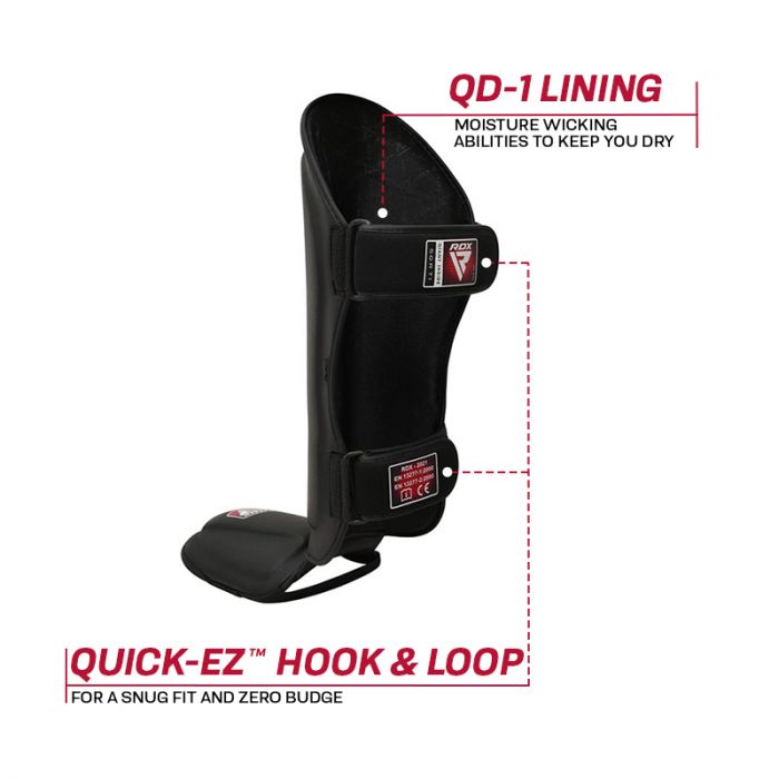 RDX T1 Shin Instep Guards Black
