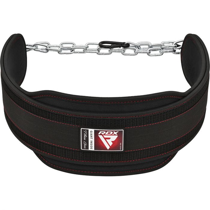 RDX T7 Weight Training Dipping Belt With Chain - Black
