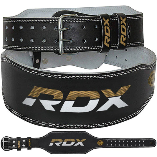 RDX 6'' Leather Weightlifting Gym Belt