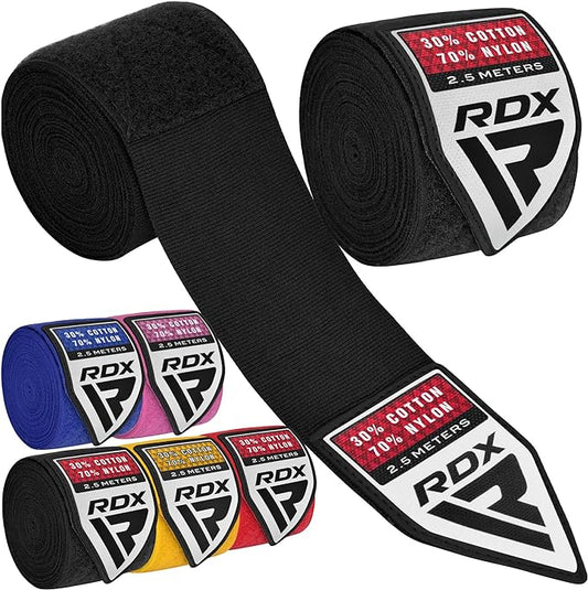 RDX WX Professional Boxing Hand Wraps Black - 2,5m