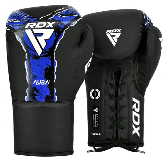 RDX F-17 Aura Plus Lace-up Boxing Gloves - Blue