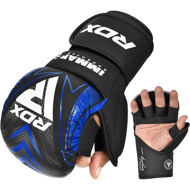 RDX GRAPPLING GLOVES SHOOTER IMMAF Blue