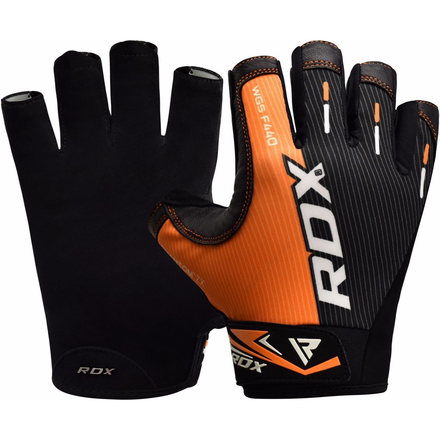 RDX F44 Half Finger Touch Screen Gym Workout Gloves Orange