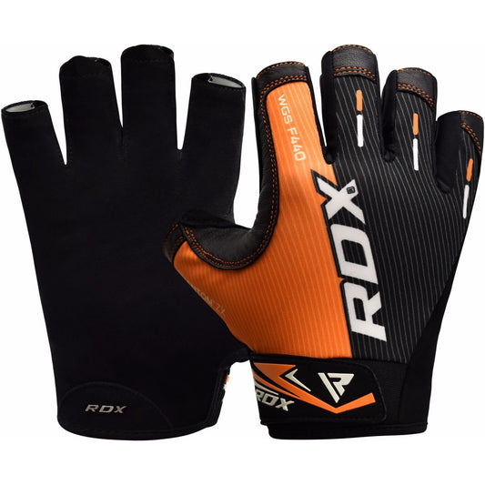 RDX F44 Half Finger Touch Screen Gym Workout Gloves Orange