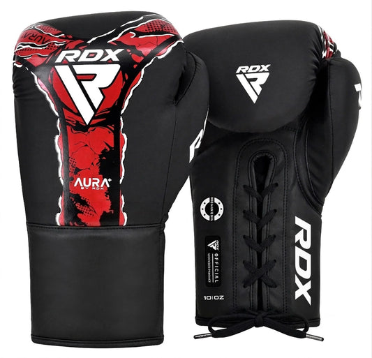 RDX F-17 Aura Plus Lace-up Boxing Gloves - Red