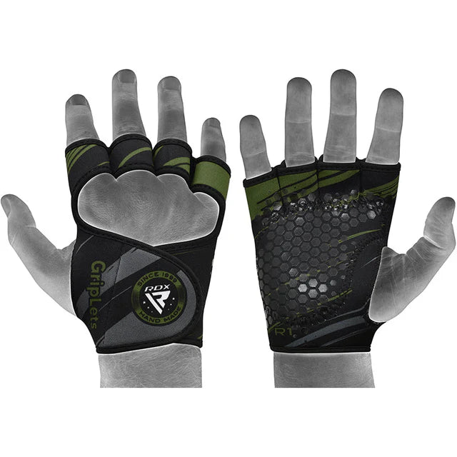 RDX R1 Weightlifting Grips Army Green