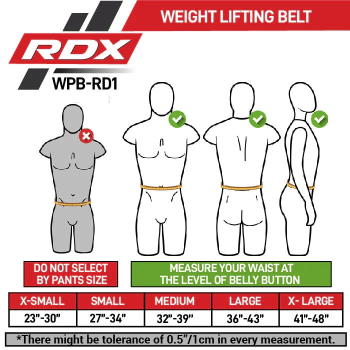 RDX RD1 Powerlifting Leather Gym Belt - Black