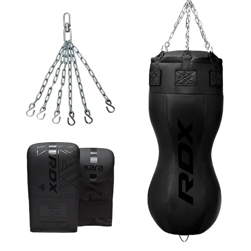 RDX Full Black Body Punch Bag with Mitts