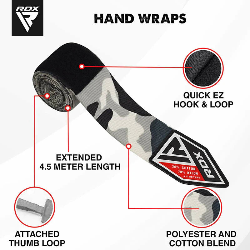 RDX WX Professional Boxing Hand Wraps Camo