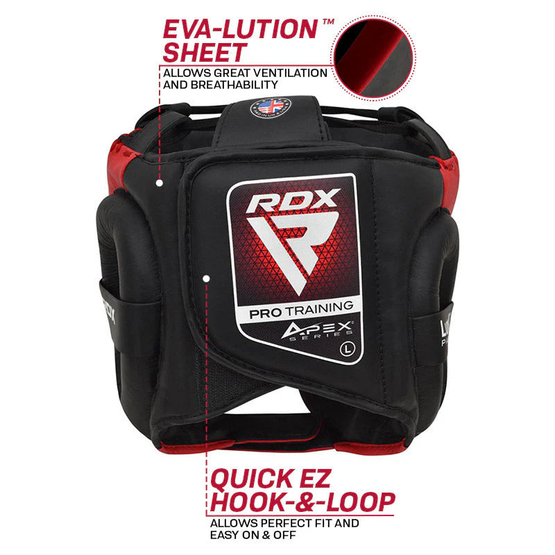 RDX APEX Pro Sparring Boxing Head Gear With Cheek Protector Red