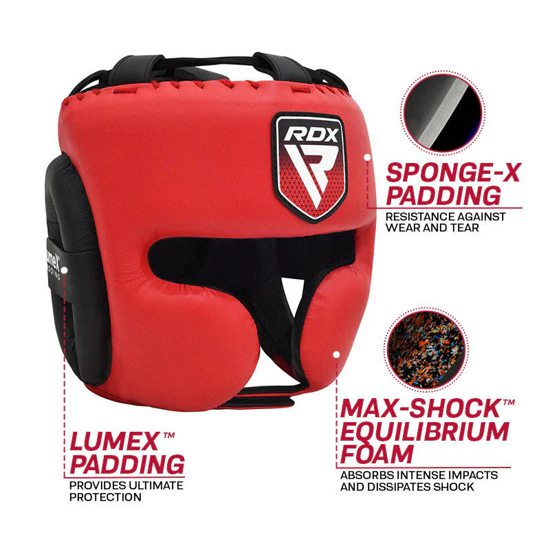 RDX APEX Pro Sparring Boxing Head Gear With Cheek Protector Red
