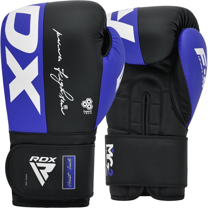 RDX F4 Boxing Sparring Gloves Hook & Loop Black/Blue