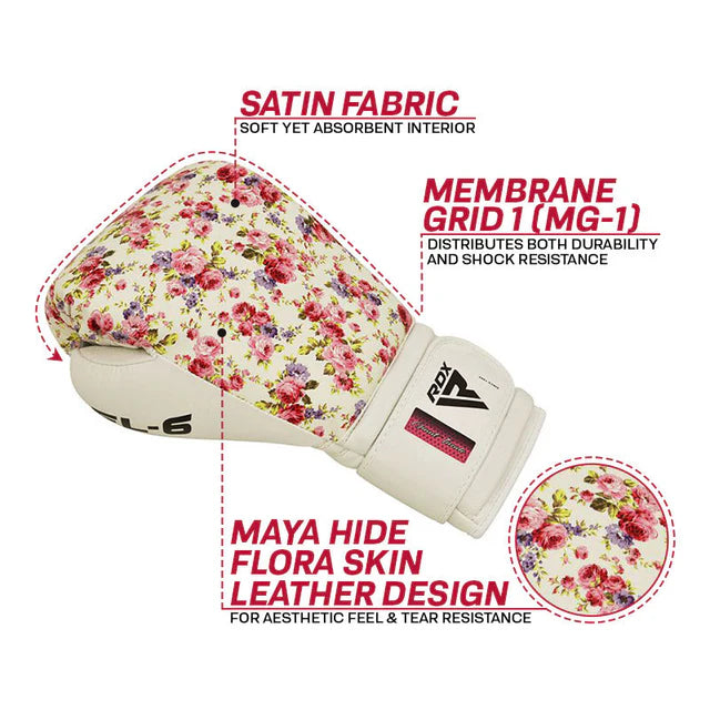 RDX FL5 Floral Boxing Gloves Black