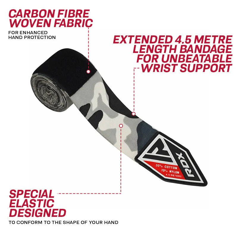 RDX WX Professional Boxing Hand Wraps Camo