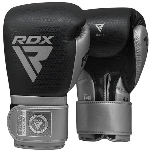 RDX L2 Mark Pro Sparring Boxing Gloves Hook and loop - Silver