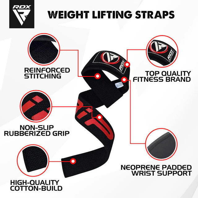 RDX W2 Weightlifting Straps Black