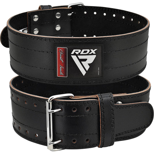 RDX RD1 Powerlifting Leather Gym Belt - Black